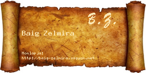 Baig Zelmira névjegykártya